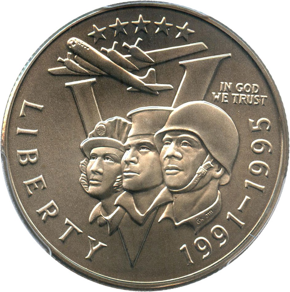image for: 1991-95-P World War II 50c PCGS MS69 