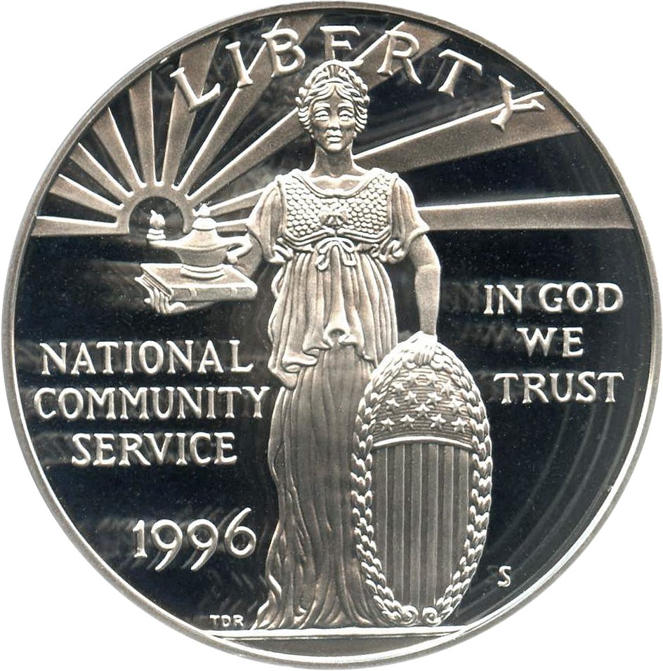 image for: 1996-S National Community Service $1 PCGS Proof 69 DCAM
