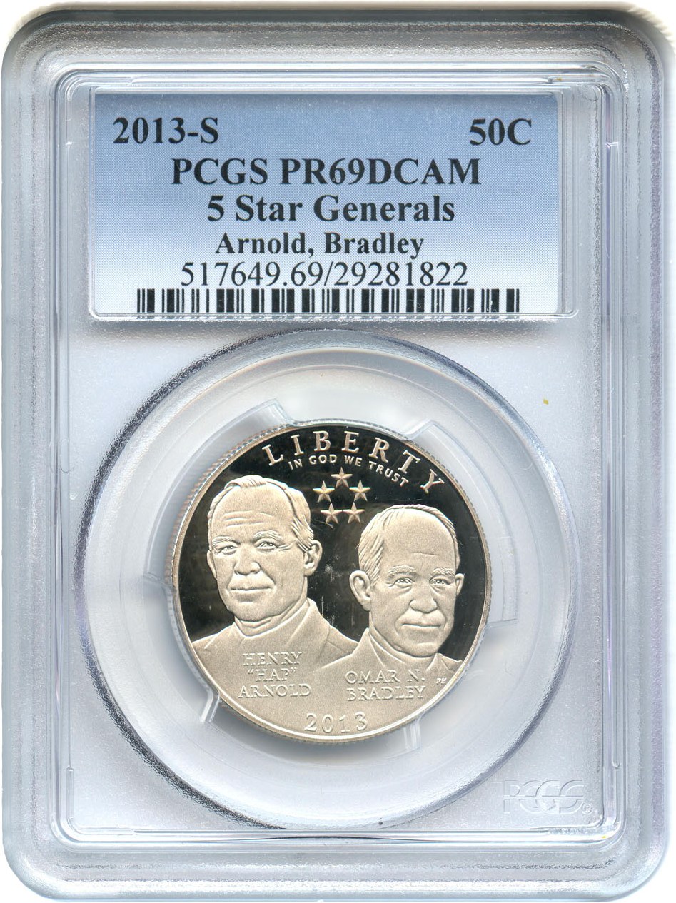 image for: 2013-S 5 Star Generals 50c PCGS Proof 69 DCAM (Arnold, Bradley)