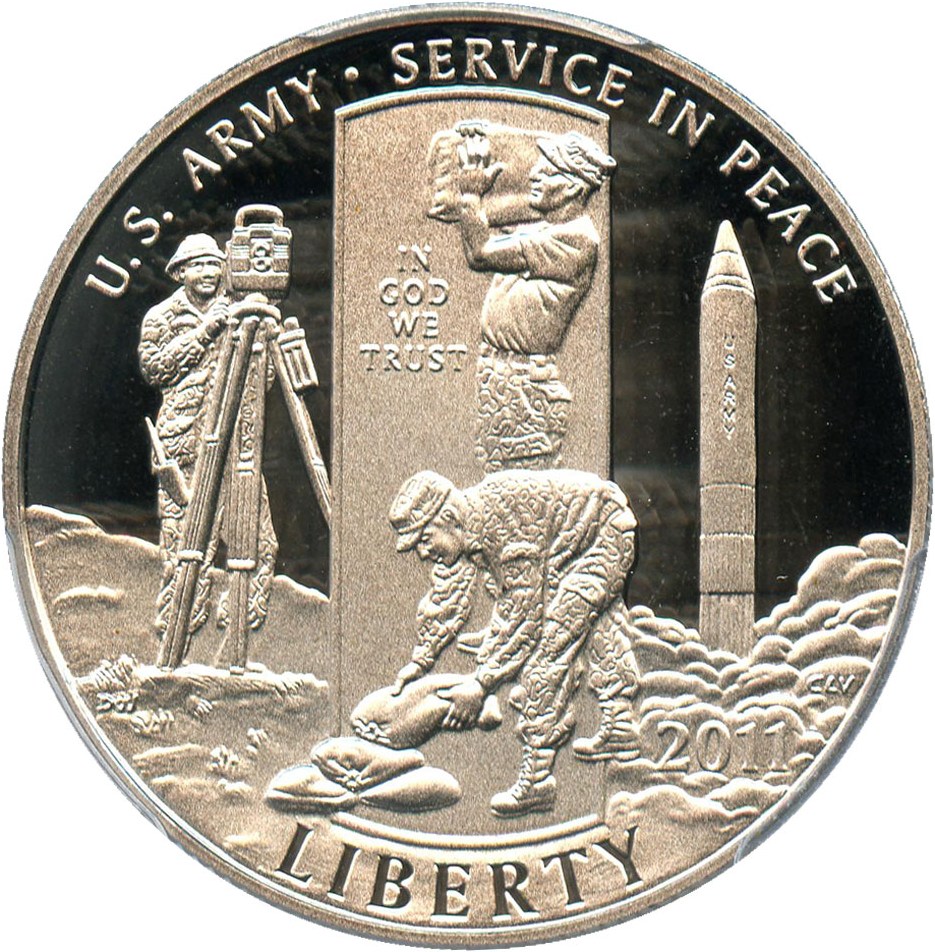 image for: 2011-S United States Army 50c PCGS Proof 69 DCAM