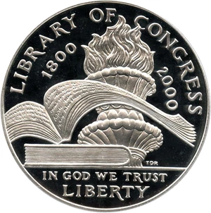 image for: 2000-P Library of Congress $1 PCGS Proof 69 DCAM