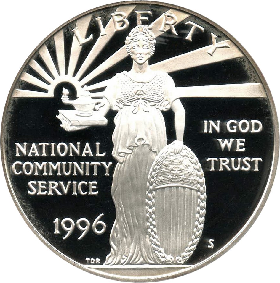 image for: 1996-S National Community Service $1 PCGS Proof 69 DCAM - No Reserve!