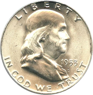 image for: 1953-D 50c PCGS MS64+