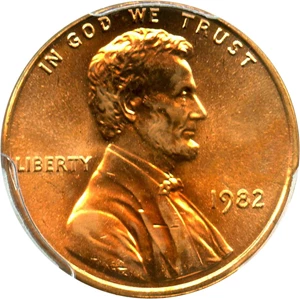 image for: 1982 1c PCGS MS65 RD (Bronze, Small Date)