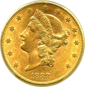 image for: 1888-S $20 PCGS/CAC MS62