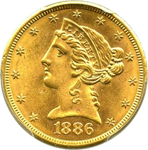 image for: 1886-S $5 PCGS MS64