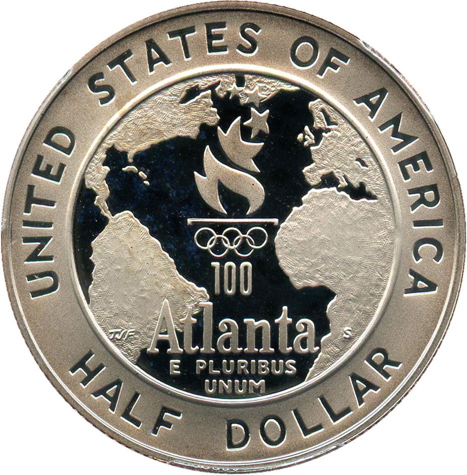 image for: 1995-S Olympic Baseball 50c PCGS Proof 69 DCAM