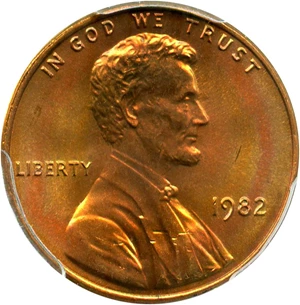 image for: 1982 1c PCGS MS66 RD (Bronze, Small Date) Scarce Variety - No Reserve!