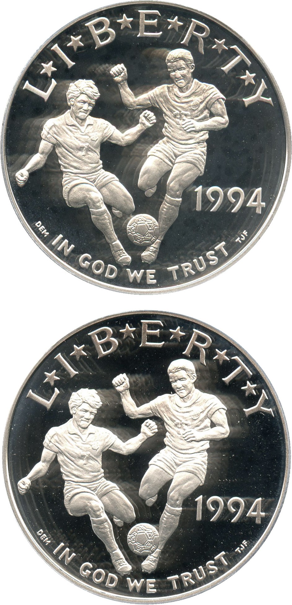 image for: Investor Lot of 1994-S World Cup $1: All PCGS Proof 69 DCAM (2 Coins) - No Reserve!