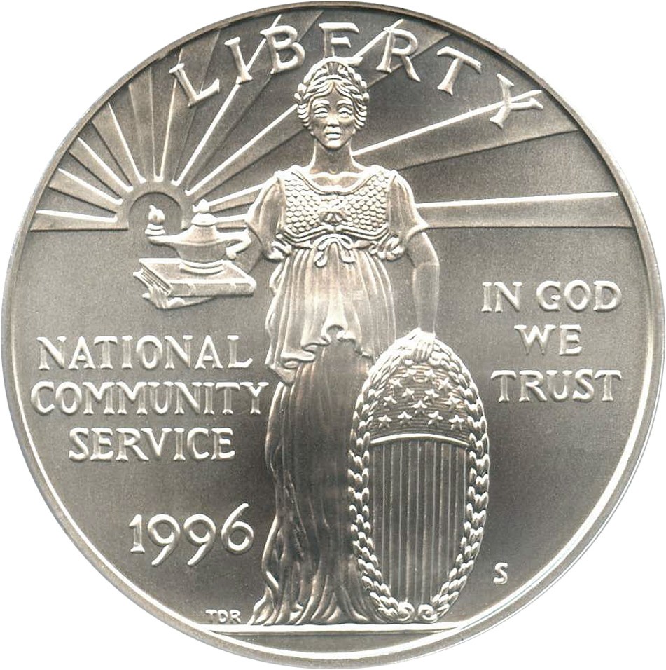 image for: 1996-S National Community Service $1 PCGS MS69  - No Reserve!