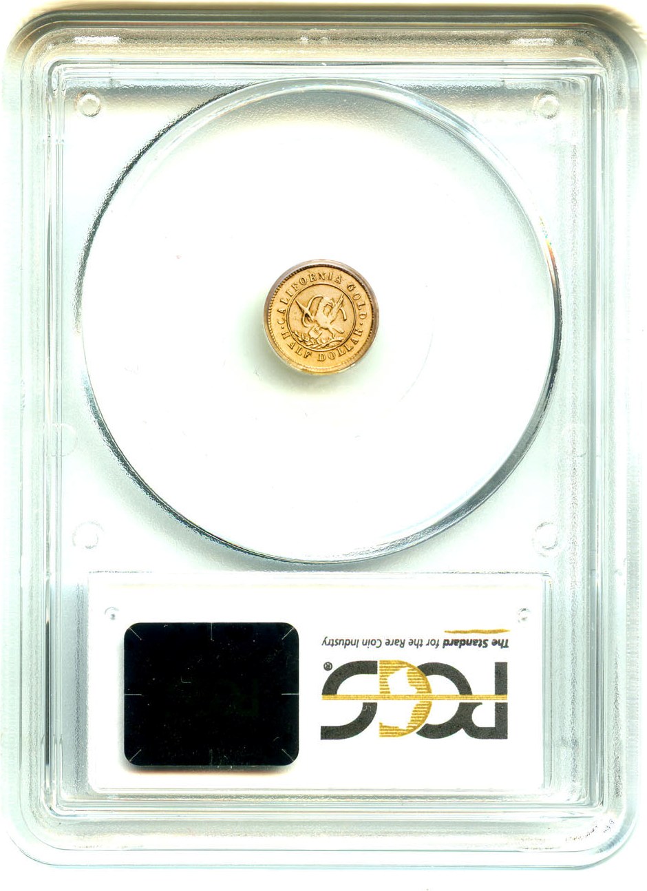 image for: California Gold: 1853 50c PCGS MS60 (BG-435, California Coat of Arms) Famous Rarity