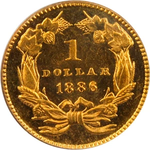 image for: 1886 G$1 PCGS/CAC Proof 63 CAM - Affordable Proof Gold Dollar