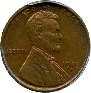 image for: 1919-S 1c PCGS MS62 BN