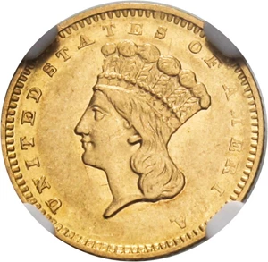 image for: 1857-S G$1 NGC AU53 - Scarce Date