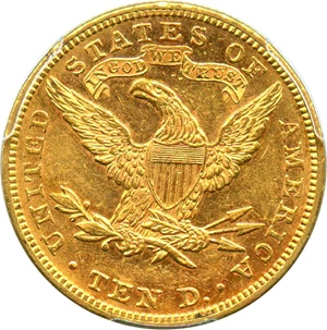 image for: 1890 $10 PCGS MS61