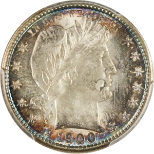 image for: 1900-S 25c PCGS MS64 - Scarce Date with Colorful Toning