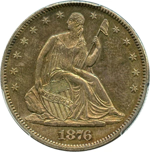 image for: 1876-S 50c PCGS/CAC MS63