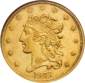image for: 1837 $5 NGC AU53 - Classic Head Gold Type Coin