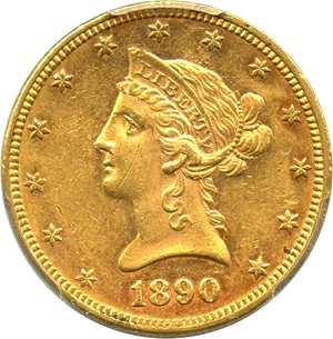 image for: 1890 $10 PCGS MS61