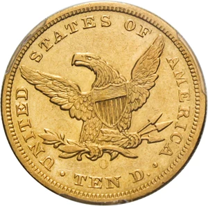 image for: 1854-O $10 PCGS AU55 (Large Date) Scarce New Orleans Mint Gold Eagle