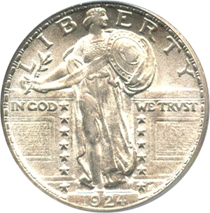 image for: 1924 25c PCGS MS63 FH