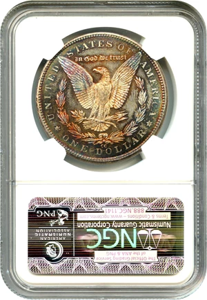 image for: 1890-CC $1 NGC MS66 - Rare Gem Carson City Morgan with Colorful Toning