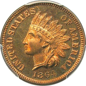 image for: 1864-L 1c PCGS/CAC Proof 65 RB (L On Ribbon) Major US Rarity