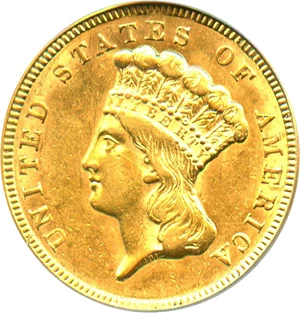 image for: 1856 $3 PCGS AU53
