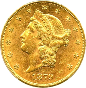 image for: 1879-S $20 PCGS AU58 - No Reserve!