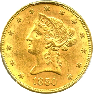 image for: 1880 $10 PCGS MS62 - No Reserve!