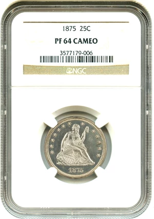 image for: 1875 25c NGC Proof 64 CAM