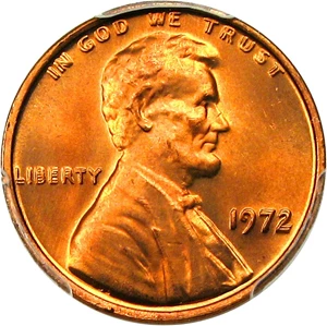 image for: 1972/1972 1c PCGS MS67 RD (Doubled Die) Popular & Scarce Variety