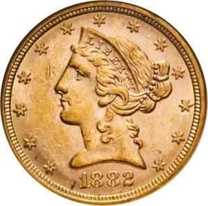image for: 1882 $5 NGC MS61