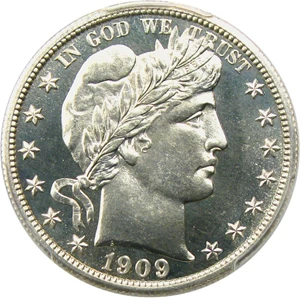 image for: 1909 50c PCGS Proof 65 - Looks Cameo - No Reserve!