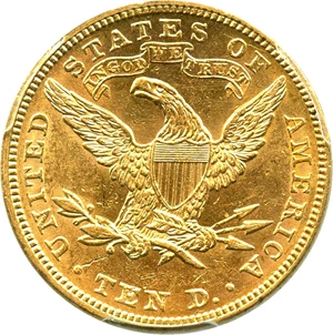 image for: 1893 $10 PCGS Genuine UNC Details, Cleaning - No Reserve!