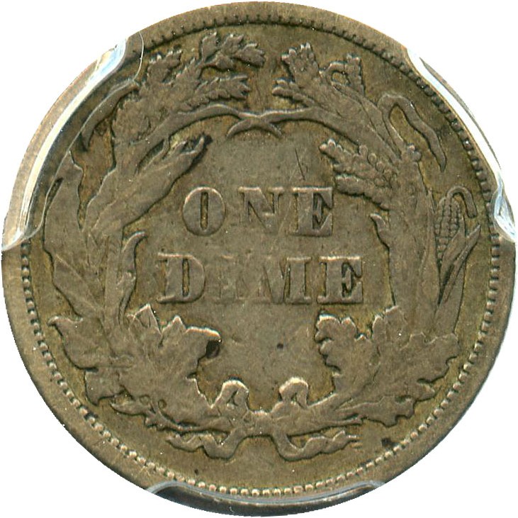 image for: 1873 10c PCGS VF35 (No Arrows, Open 3)