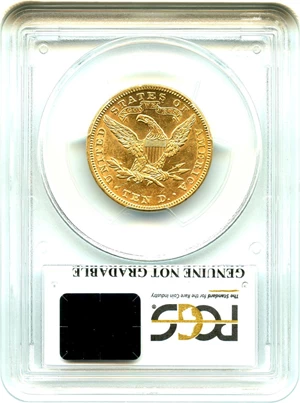image for: 1893 $10 PCGS Genuine UNC Details, Cleaning - No Reserve!
