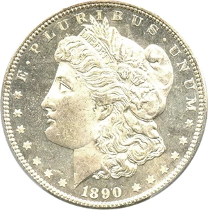image for: 1890 $1 PCGS/CAC MS64 DMPL