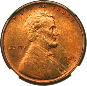 image for: 1909-S VDB 1c NGC/CAC MS66 RB - Popular Key Date - Mostly Red
