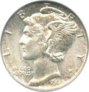 image for: 1935-S 10c PCGS MS65 FB OGH