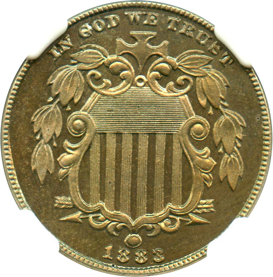 image for: 1883 Shield 5c NGC Proof 61 CAM