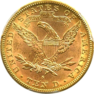 image for: 1887-S $10 PCGS/CAC MS62