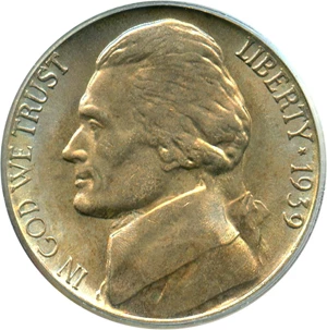 image for: 1939-S 5c PCGS MS65 (Reverse of 1938)