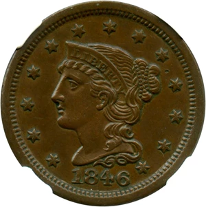image for: 1846 1c NGC AU53 (Small Date) - No Reserve!