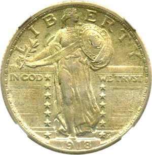 image for: 1918 25c NGC MS63 FH
