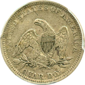image for: 1852 25c PCGS/CAC XF40