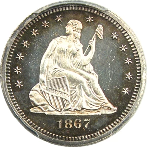 image for: 1867 25c PCGS Proof 64 CAM