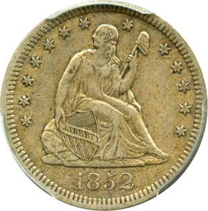 image for: 1852 25c PCGS/CAC XF40