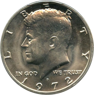 image for: 1972-D 50c PCGS MS65