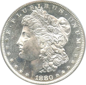 image for: 1880/9-S $1 PCGS MS65 PL (VAM 8, 80/79, Medium S) Top 100 VAM